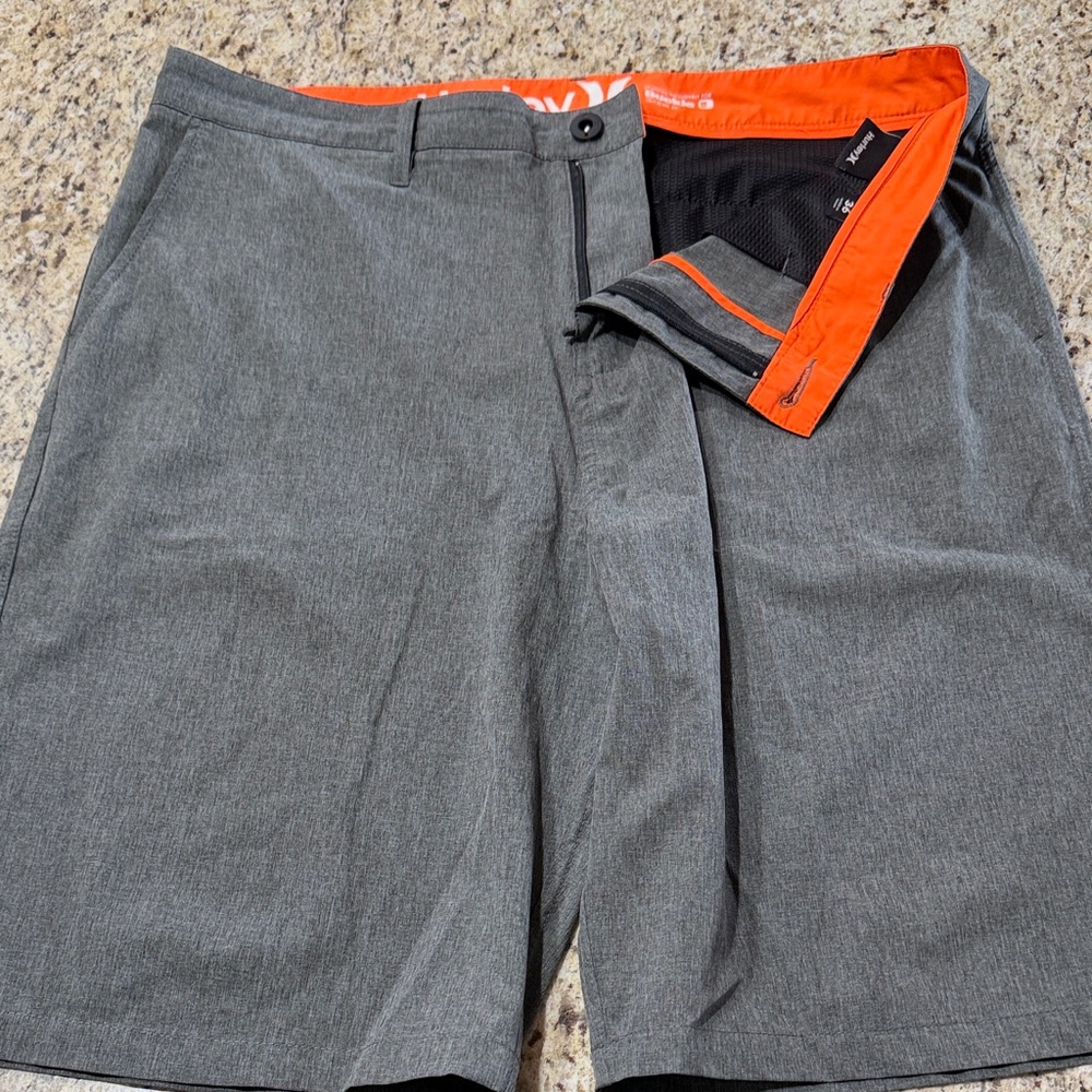 Hurley Men's Charcoal Gray Flat Front Shorts